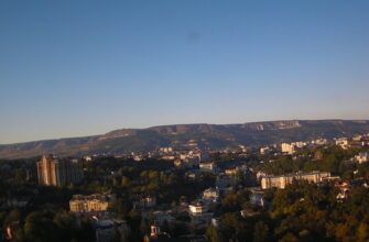 панорама гор и города Кисловодска